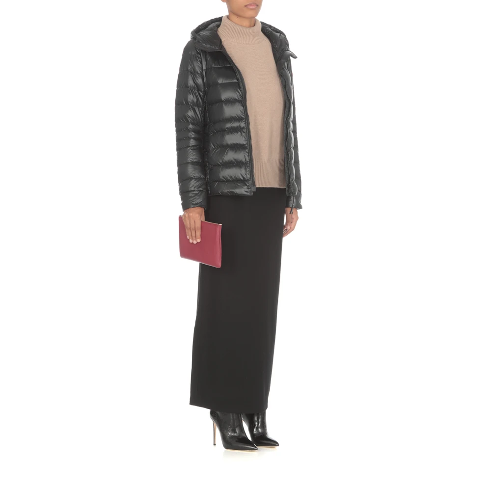 Canada Goose Zwarte Gewatteerde Donsjas met Capuchon Black Dames