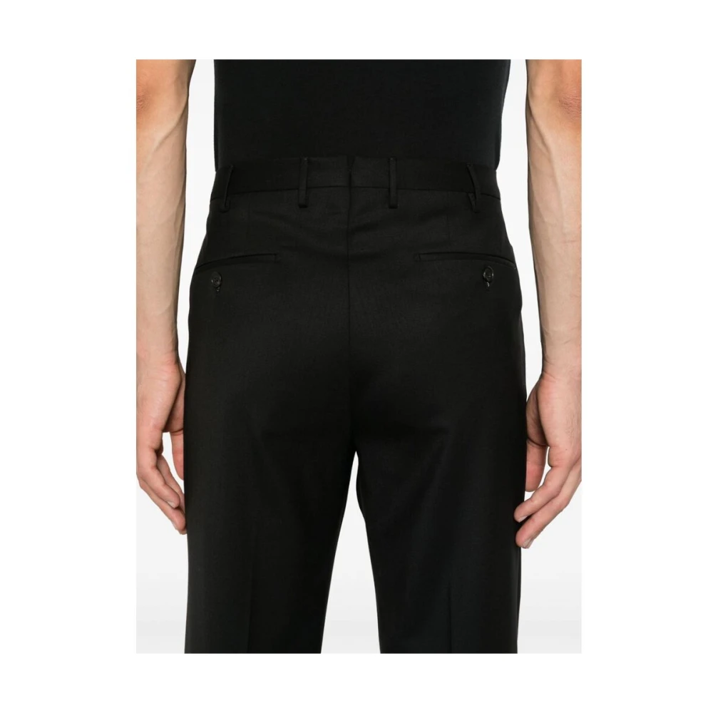 Incotex Zwarte Wolmix Slim Fit Broek Black Heren
