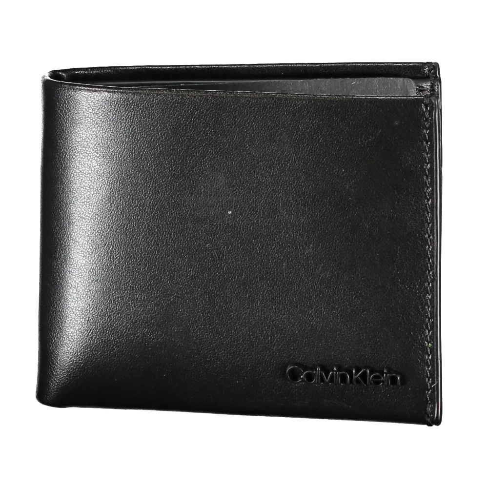 Calvin Klein RFID-Blocked Leren Portemonnee met Dubbele Ruimte Black Heren