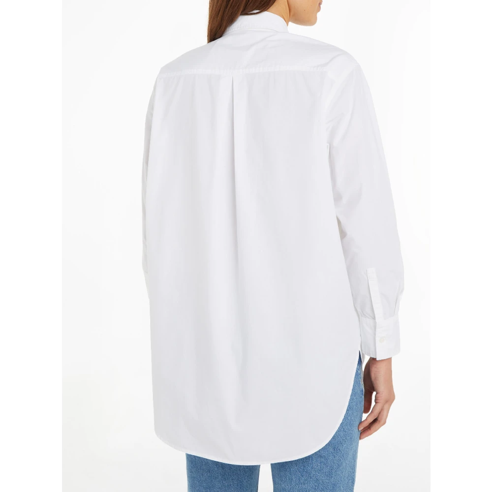 Calvin Klein Jeans Witte Utility Lange Overhemd White Dames