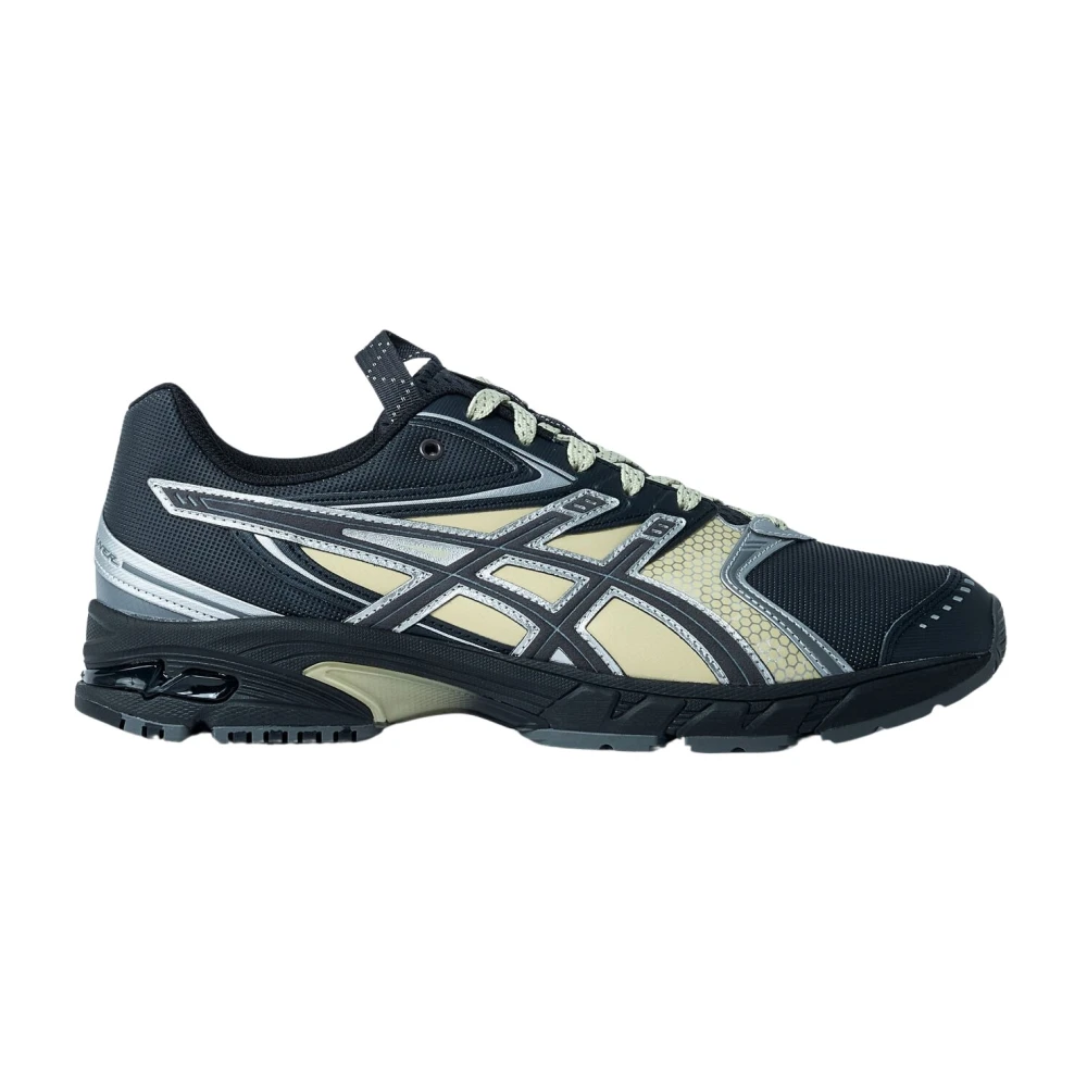 Asics Men's Black Sneakers, 9 Uk, Mesh Trainers With Metallic Finish