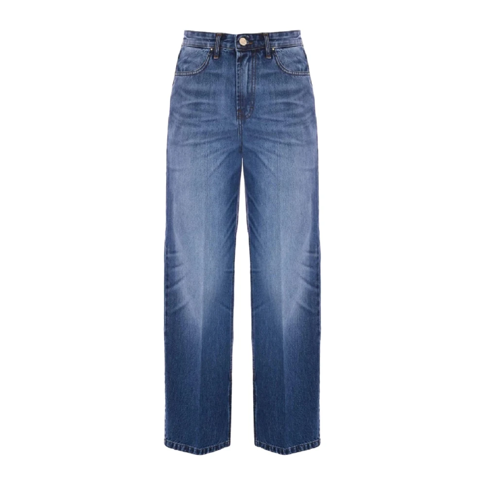 Kocca Blå Stone-Washed Wide Leg Jeans Blue, Dam