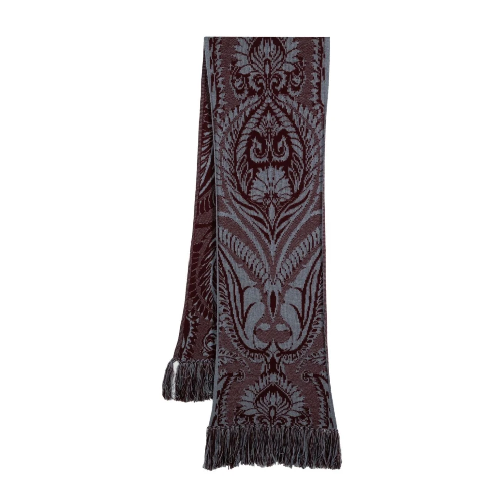 Etro Stickad Jacquard Halsduk med Fransar Multicolor, Dam