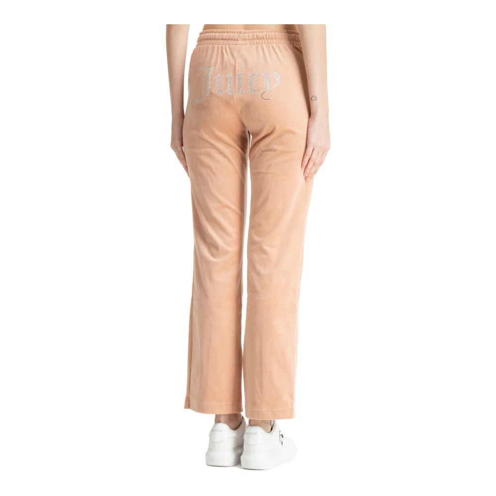 Juicy Couture Fluwelen broek met trekkoord en zakken Beige Dames