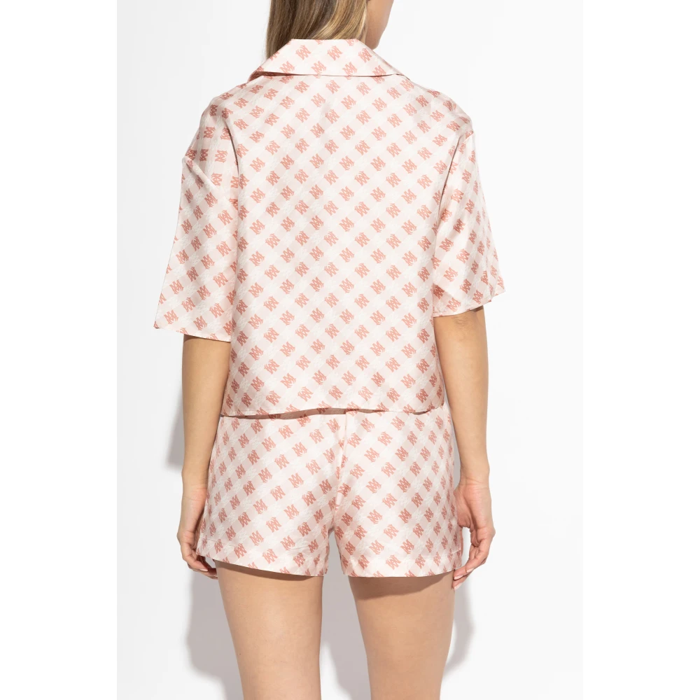 Amiri Zijden Blouse Pink Dames