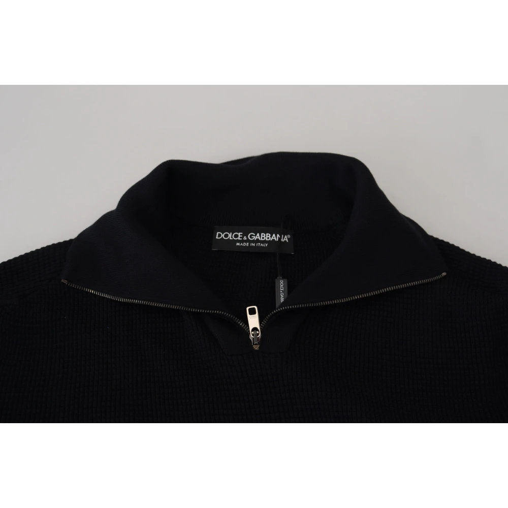 Dolce & Gabbana Luxe Zwarte Zijdeblend Trui Black Heren