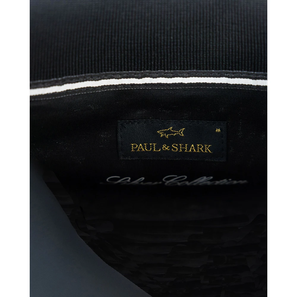 PAUL & SHARK Zwarte Katoenen Poloshirt Korte Mouw Black Heren