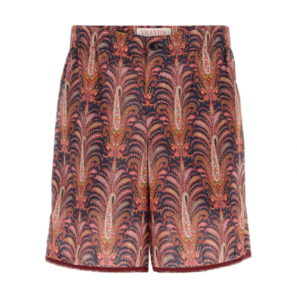 Valentino Garavani Multicolor Casual Shorts, Male, 2XL, Paisley Print Lounge Shorts