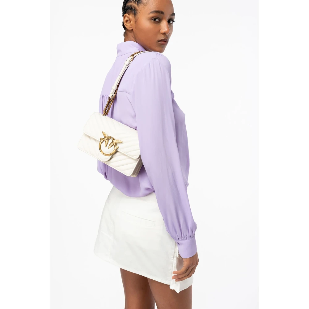 pinko Mini Sheep Nappa Love One White Dames