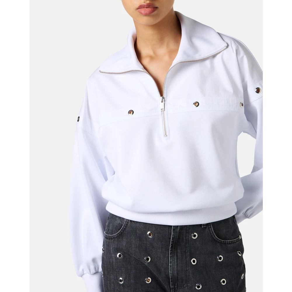 Iceberg Geknipte pasvorm witte sweatshirt van scuba stof White Dames