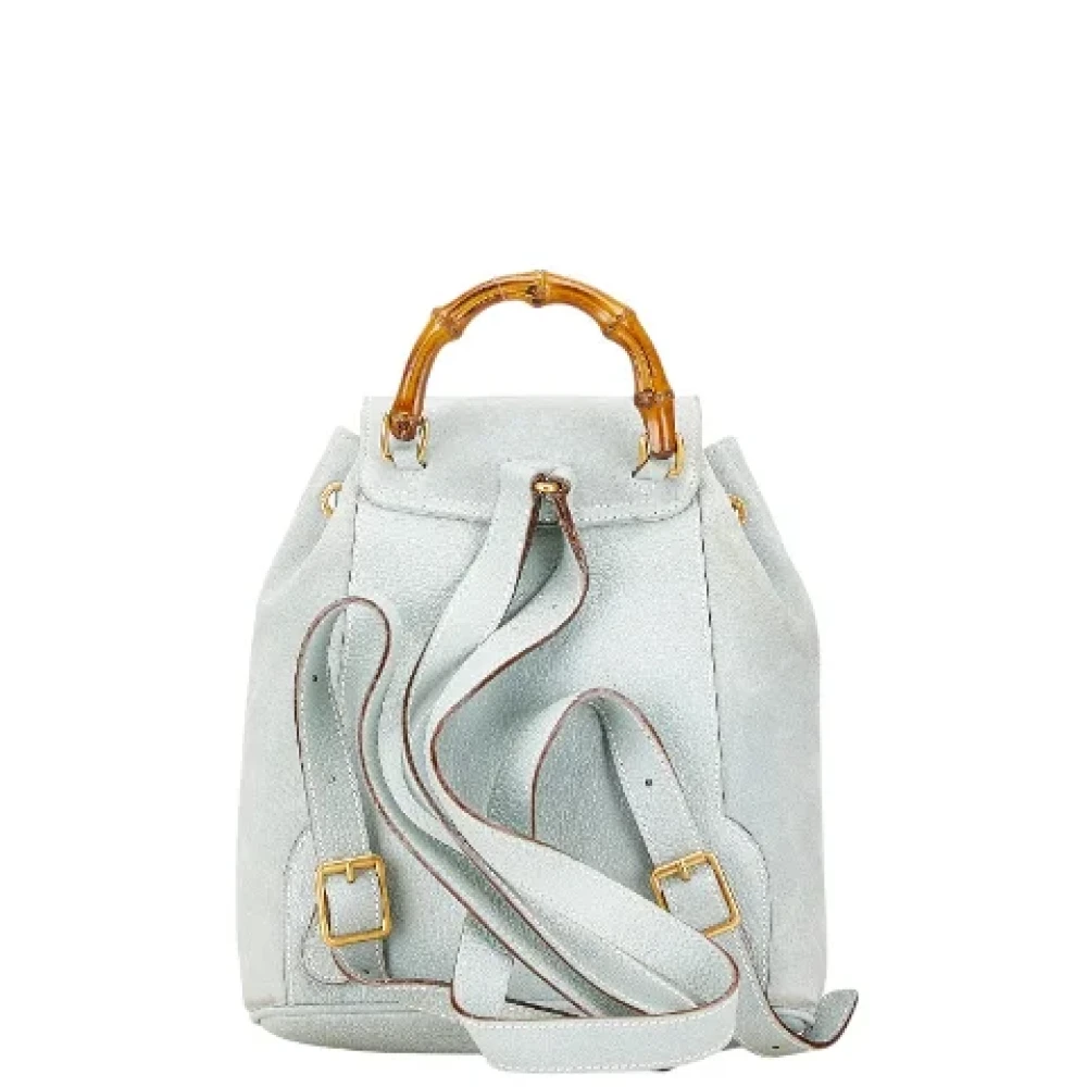 Gucci Vintage Pre-owned Leather backpacks Blue Dames