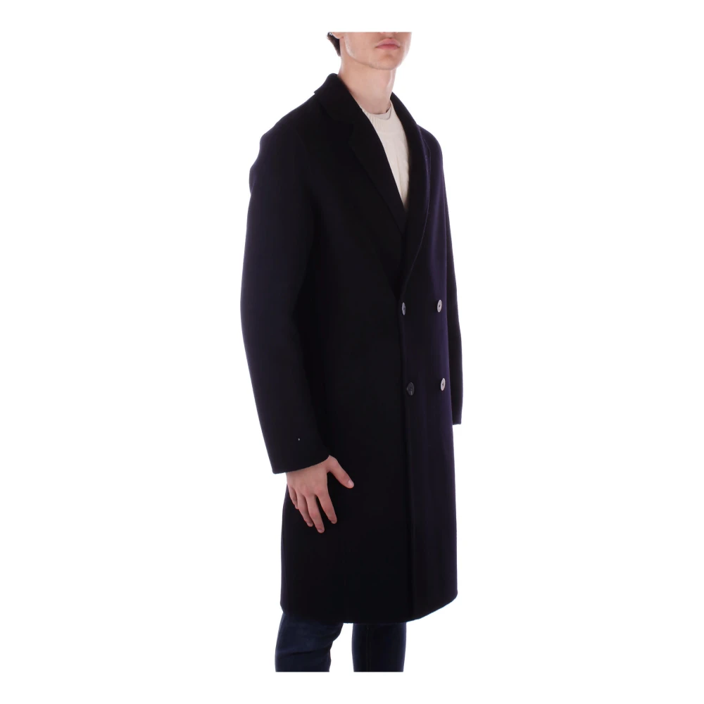 Alpha Studio Blauwe dubbelrijige jas Blue Heren