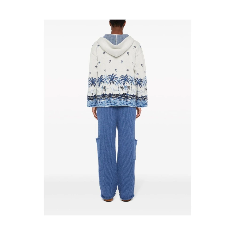 Alanui Hawaii Print Gebreide Sweatshirt White Heren