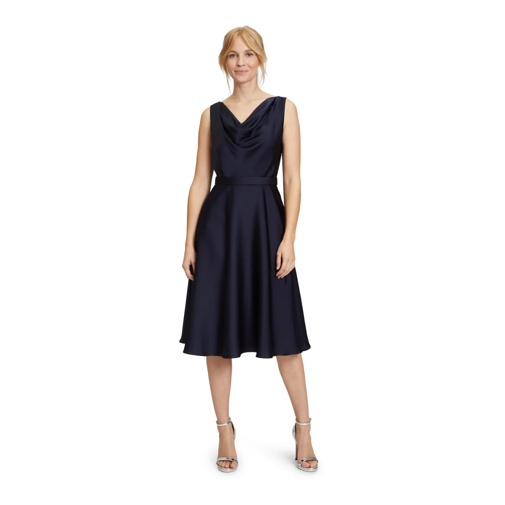 Vera Mont Cocktailjurk met watervalhals Blue Dames