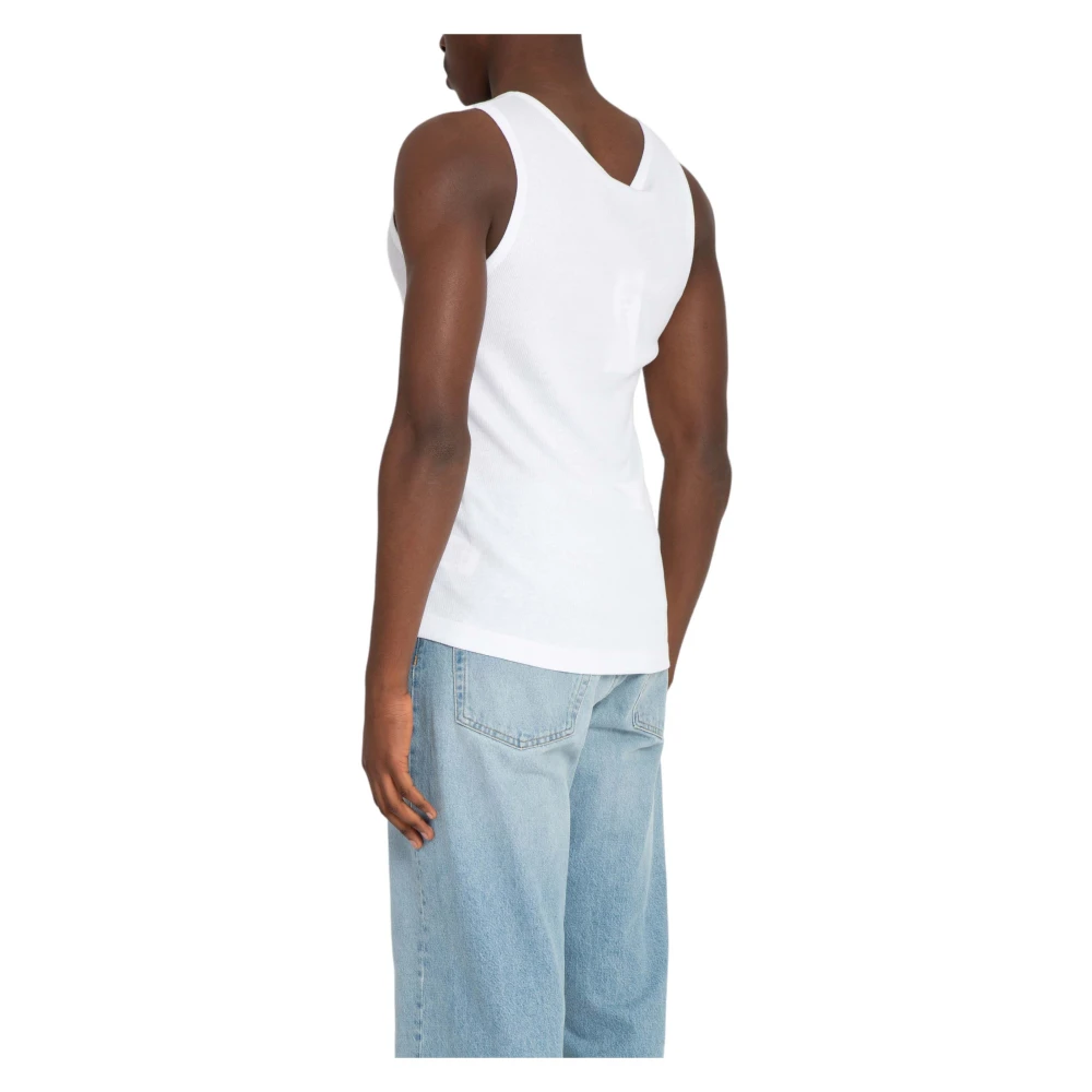 Études Witte Rib Tank Top White Heren