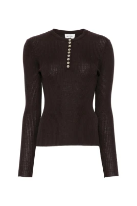 Ribbstickad Henley-tröja