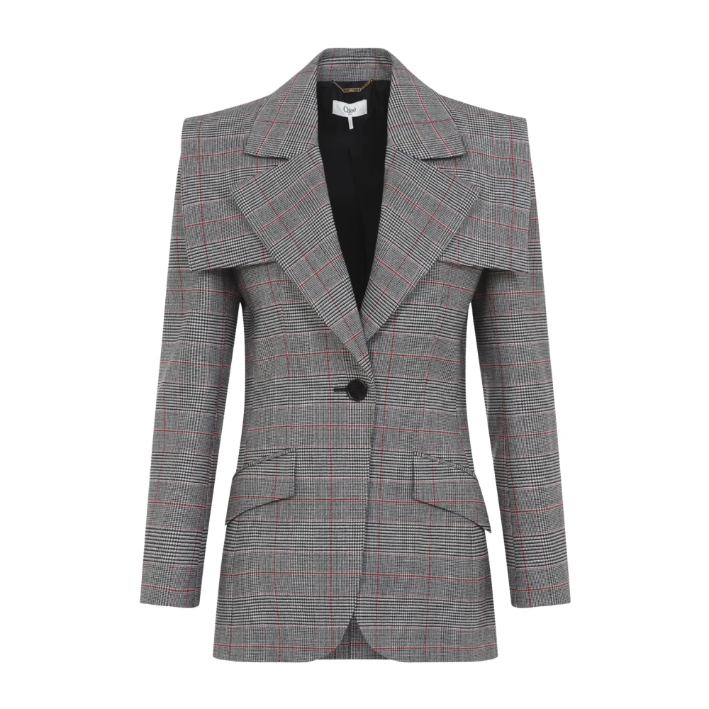 Chloé , Blazers, Female, Gray, S, Tailored Wool Blazer