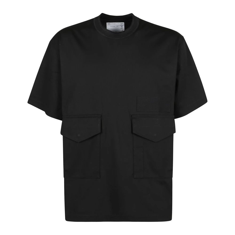 Sacai Jersey T-shirt van katoenmix Black Heren