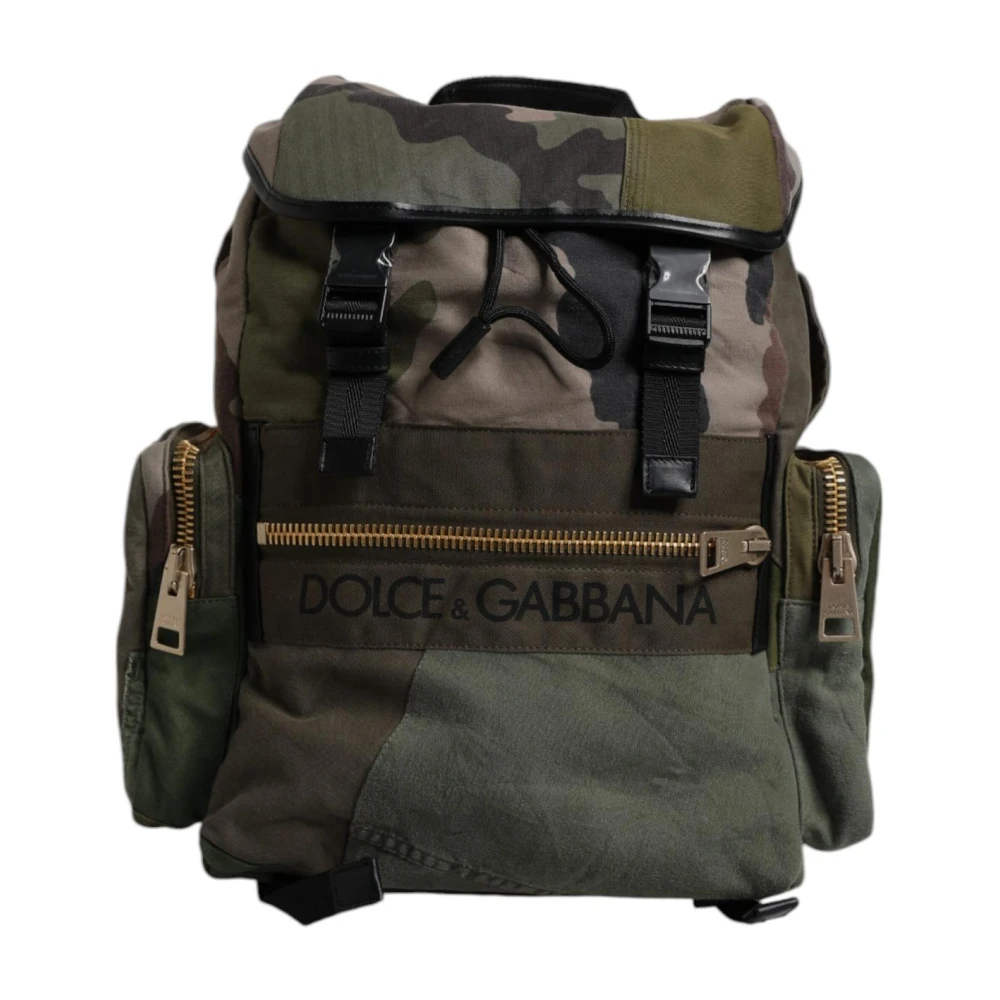 Dolce & Gabbana Men's Green Backpacks, One Size, Camouflage Travel Backpack