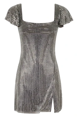 Rhinestone Mesh Mini Klänning
