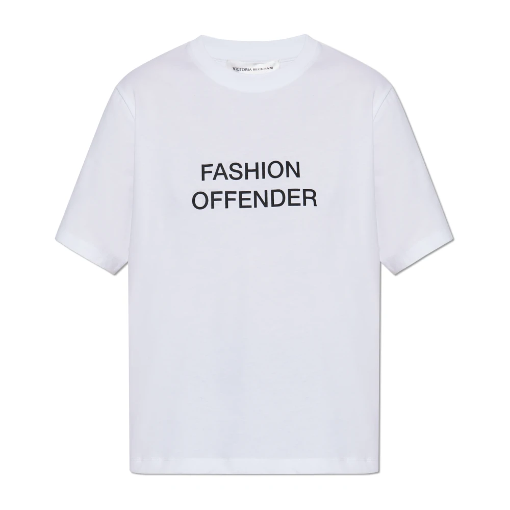 Victoria Beckham T-shirt met print White Dames