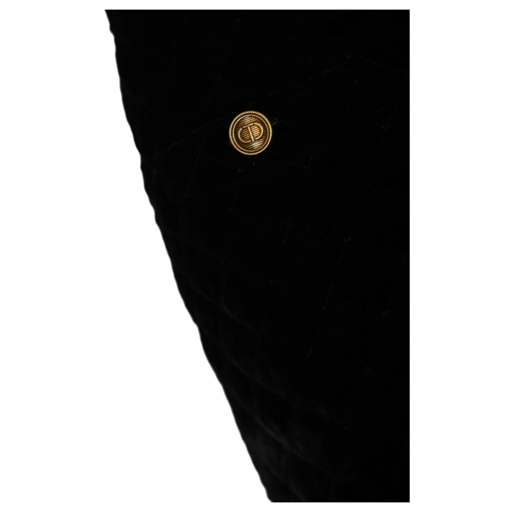 Twinset Fluwelen Gewatteerde Rok Zwart Black Dames