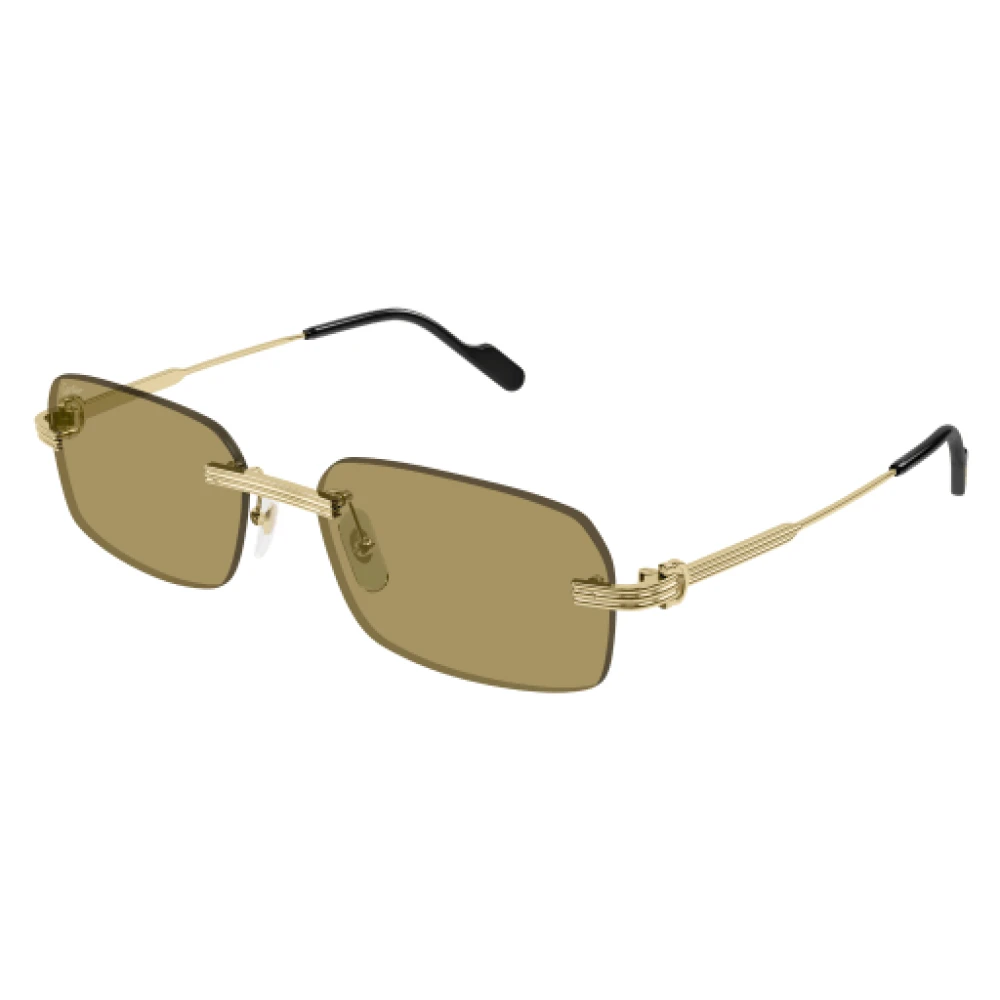 Cartier Guld Rimless Solglasögon Ct0271S Stil Yellow, Unisex