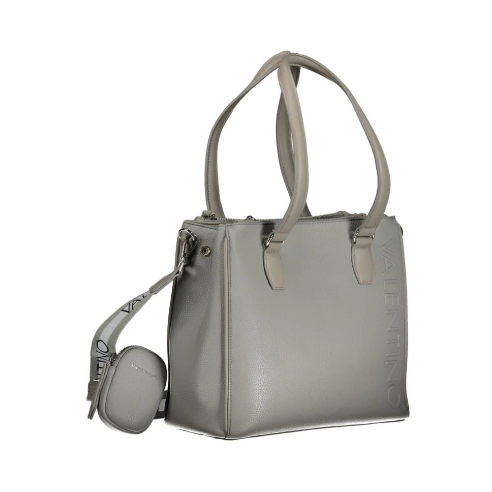 Valentino by Mario Valentino Grijze Polyethyleen Schoudertas met Verstelbare Band en Meerdere Compartimenten Gray Dames