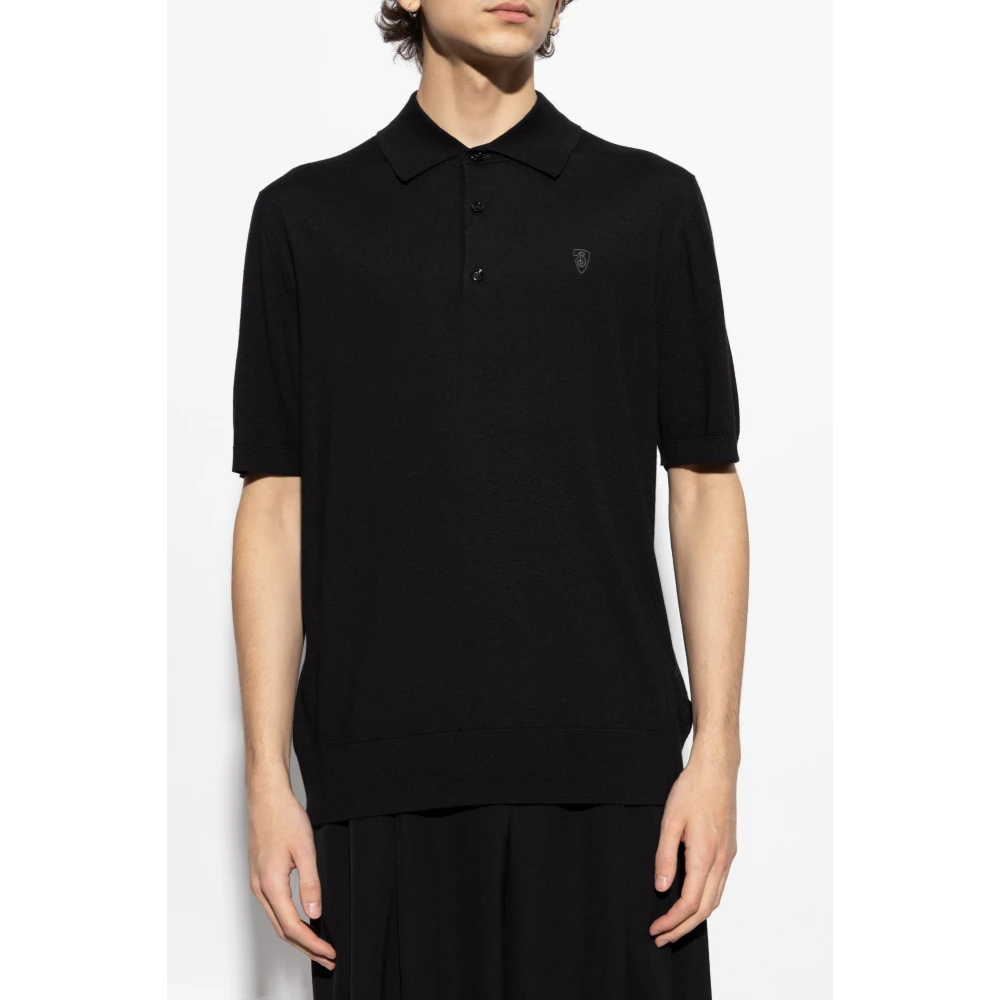 Burberry Wollen Polo Black Heren