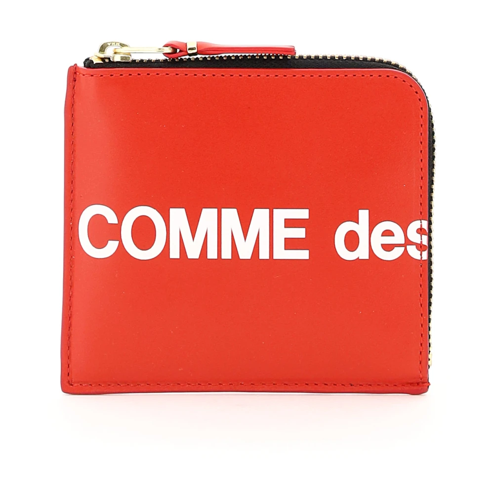 Comme des Garçons Logo Leren Portemonnee Red Heren
