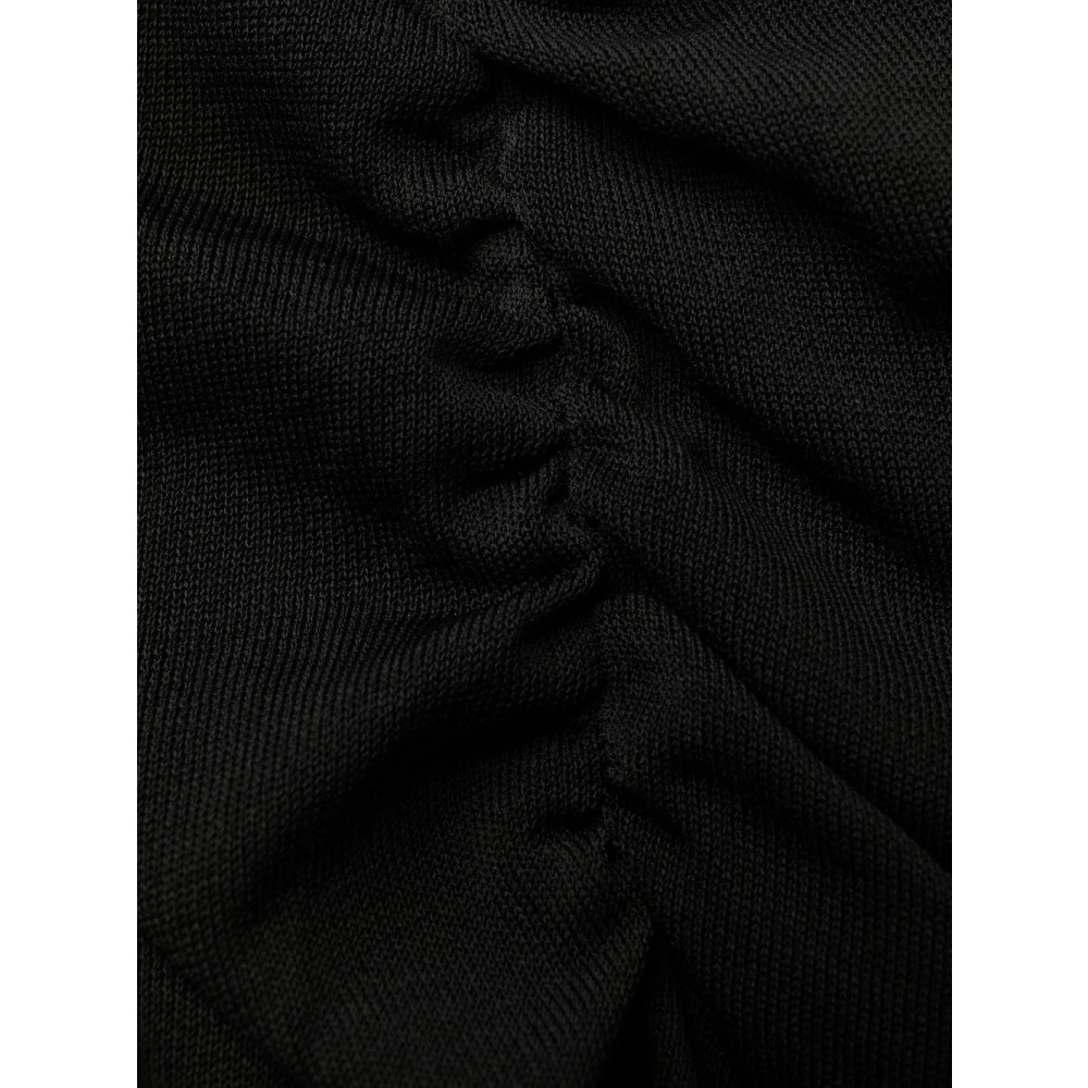 Saint Laurent Zwarte Asymmetrische One-Shoulder Jurk Black Dames