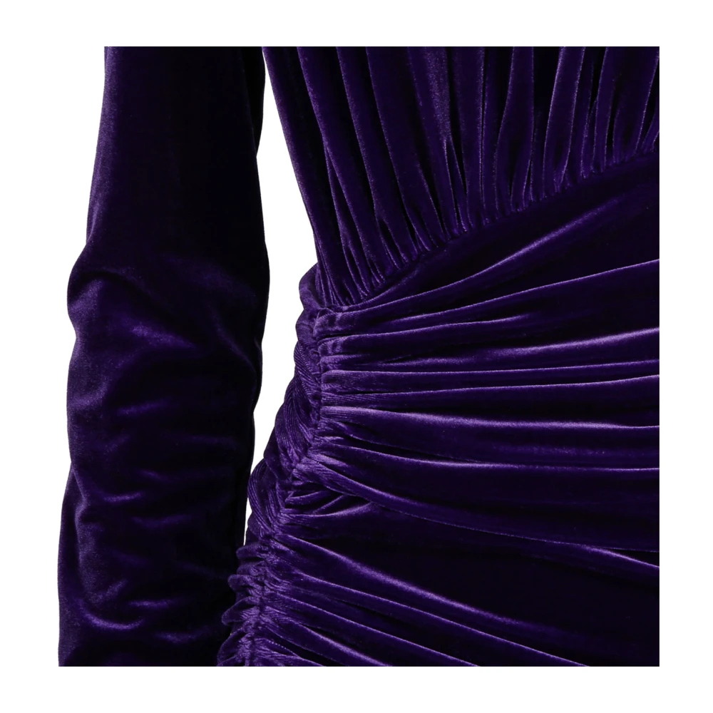 Alexandre Vauthier Paarse Velvet Draperende Minijurk Purple Dames