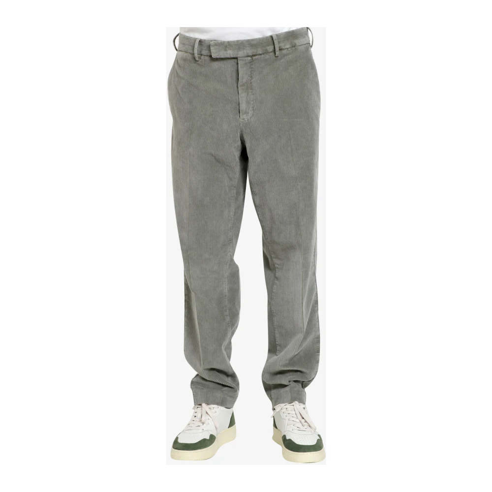 PT Torino Groene Corduroy Wortel Pasvorm Broek Green Heren