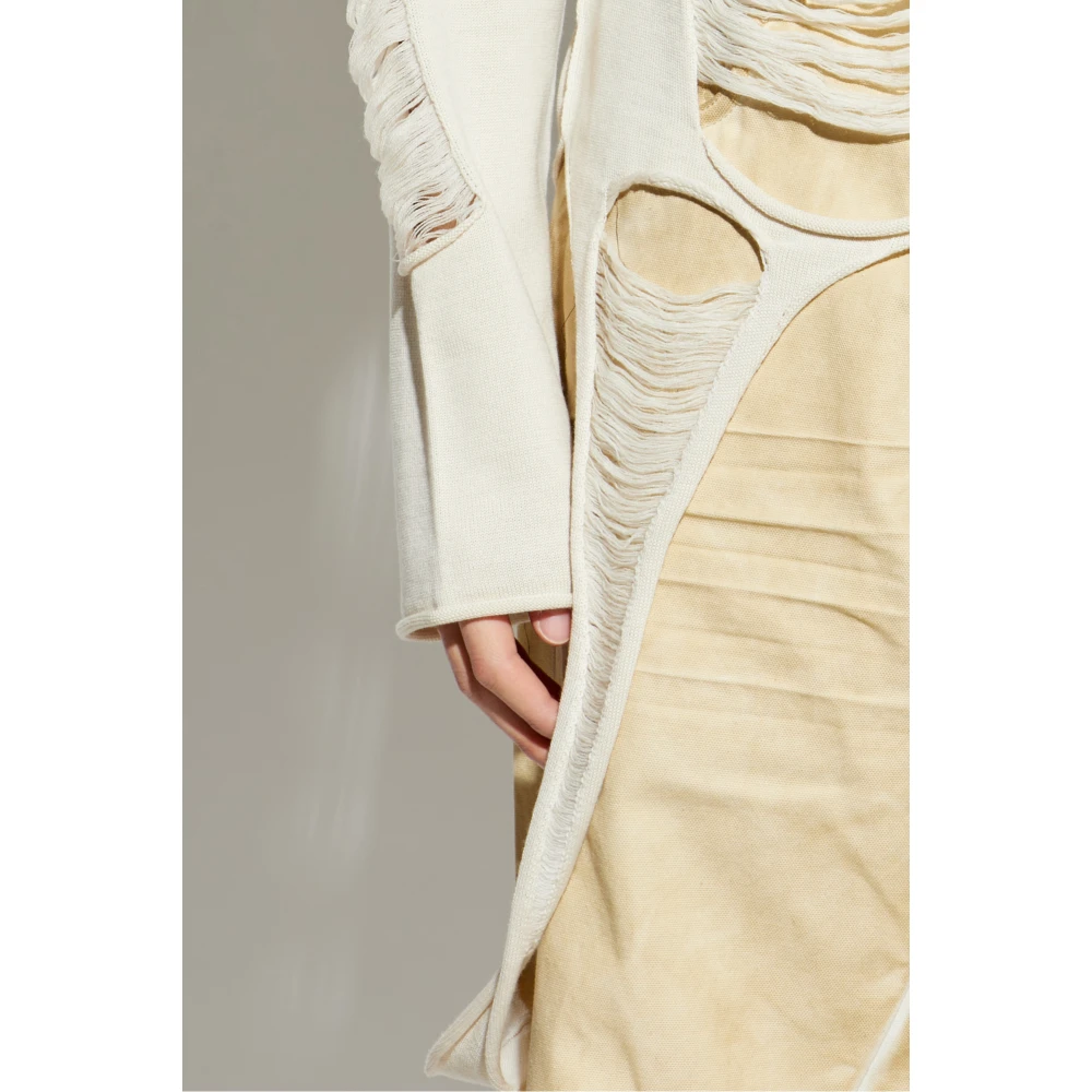Rick Owens Wollen Trui LS Beige Heren