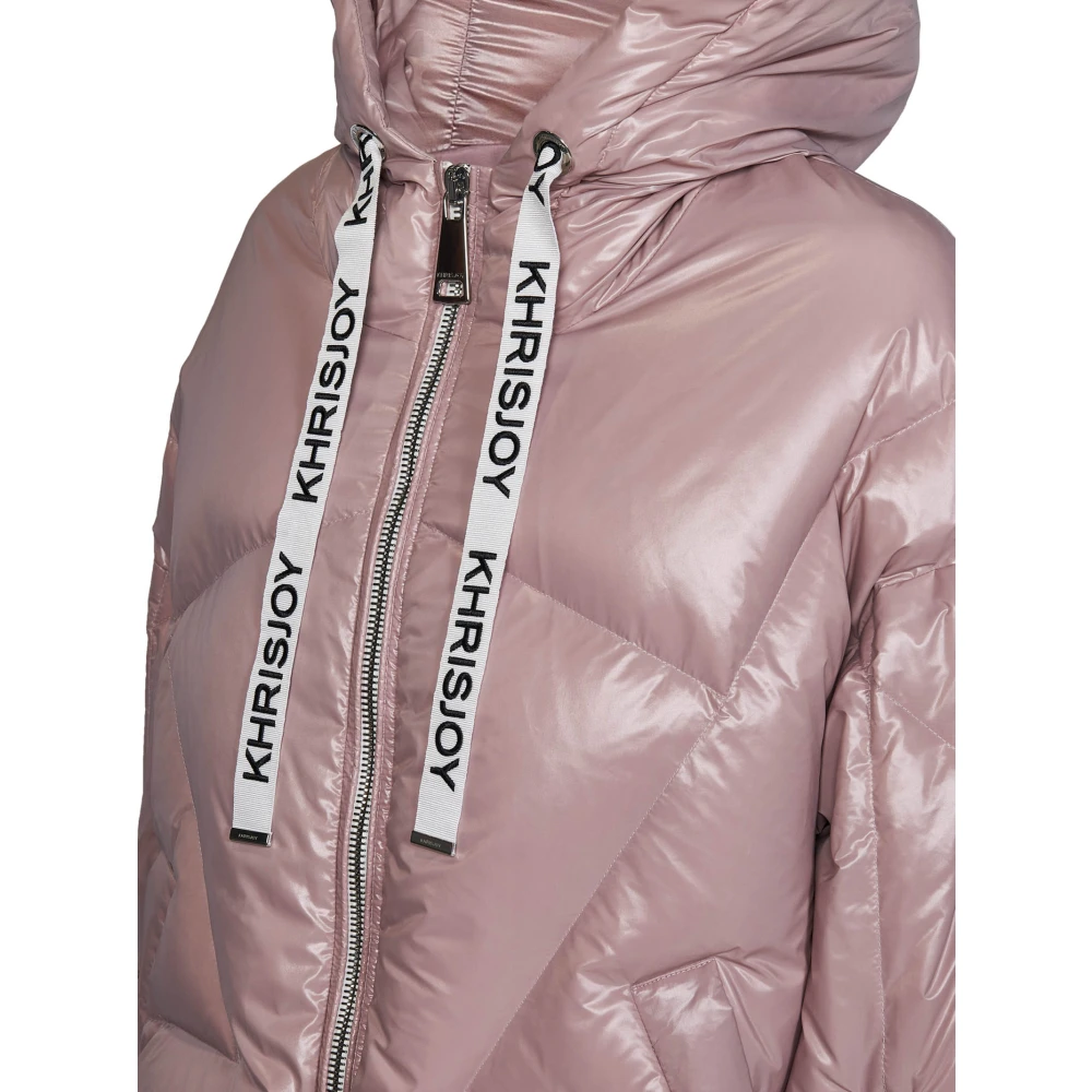 Khrisjoy Roze Trekkoord Hood Jas Pink Dames