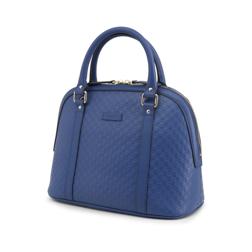 Gucci Blauwe Leren Micro ssima Handtas Model 449663 Blue Dames