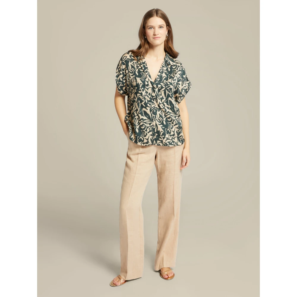 Elena Mirò Gedrukte Ecovero™ Viscose Shirt Multicolor Dames