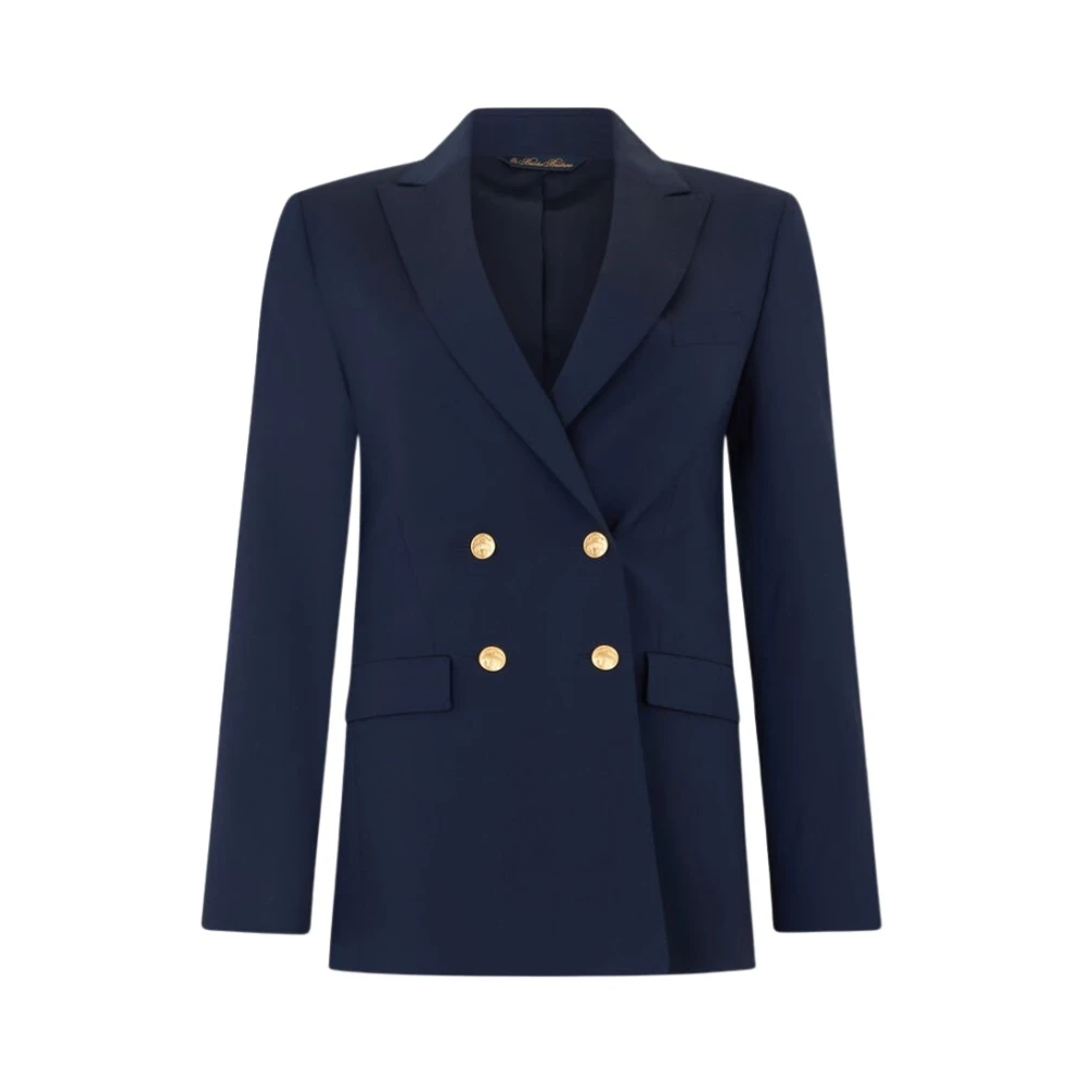 Brooks Brothers Women's Gold Double Breasted Wool Blend Blazer With Buttons