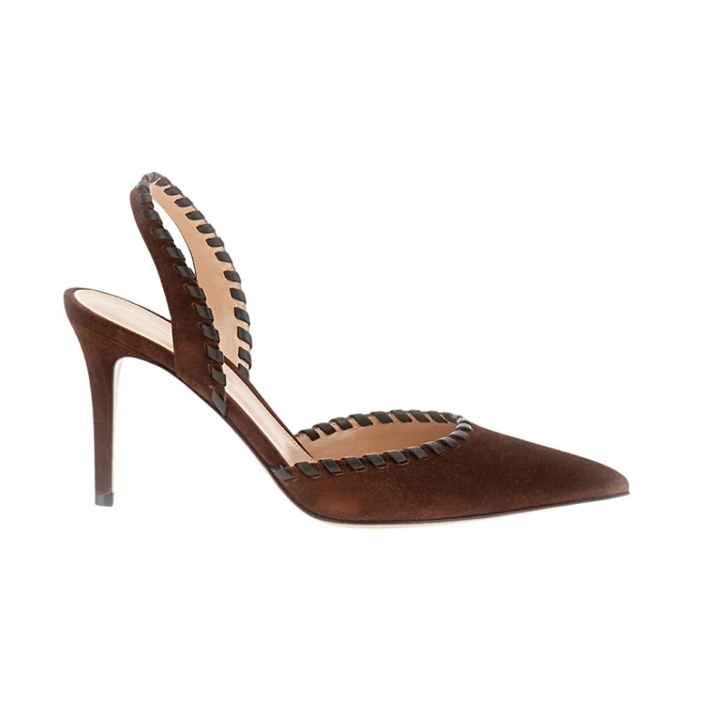 Gianvito Rossi Women's Brown Pumps, 5 Uk, Slingback Mule With 85 Mm Stiletto Heel