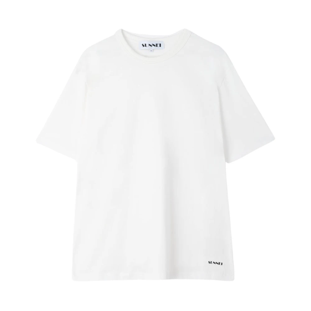 Sunnei Witte Logo T-shirt White Heren