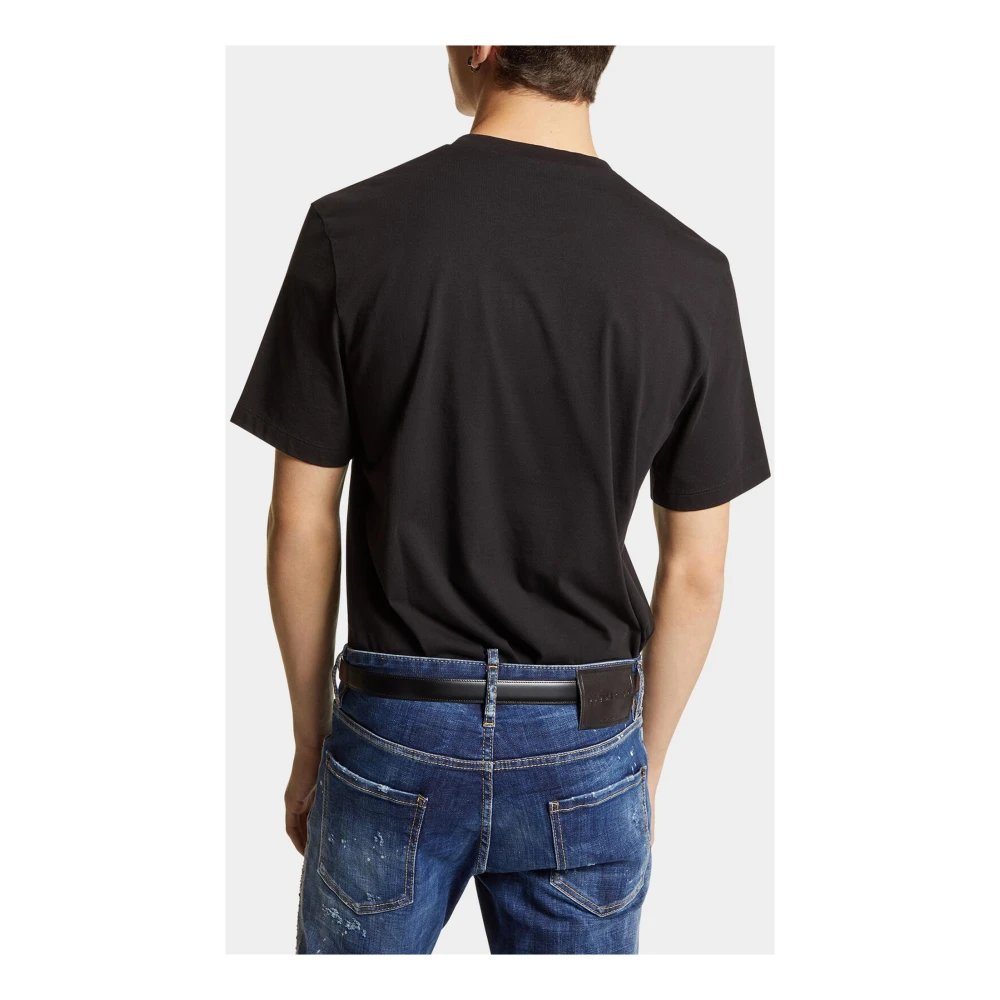 Dsquared2 Logo Print T-shirt Zwart Black Heren