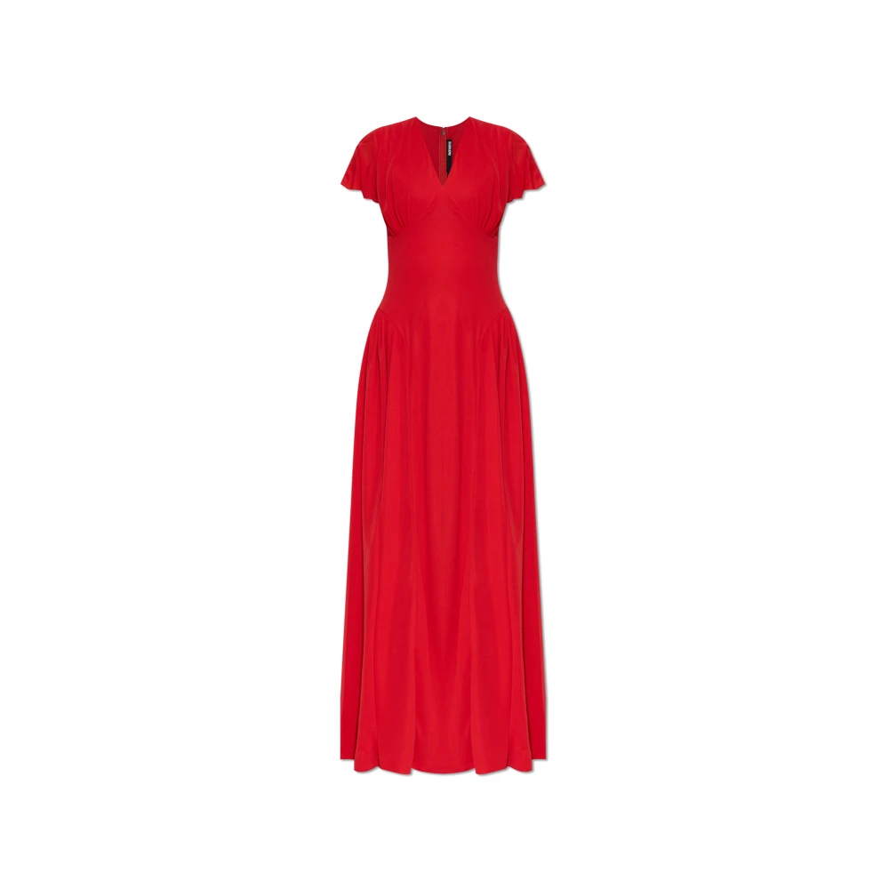 Rotate Birger Christensen Jurk Maxi V-hals Red Dames