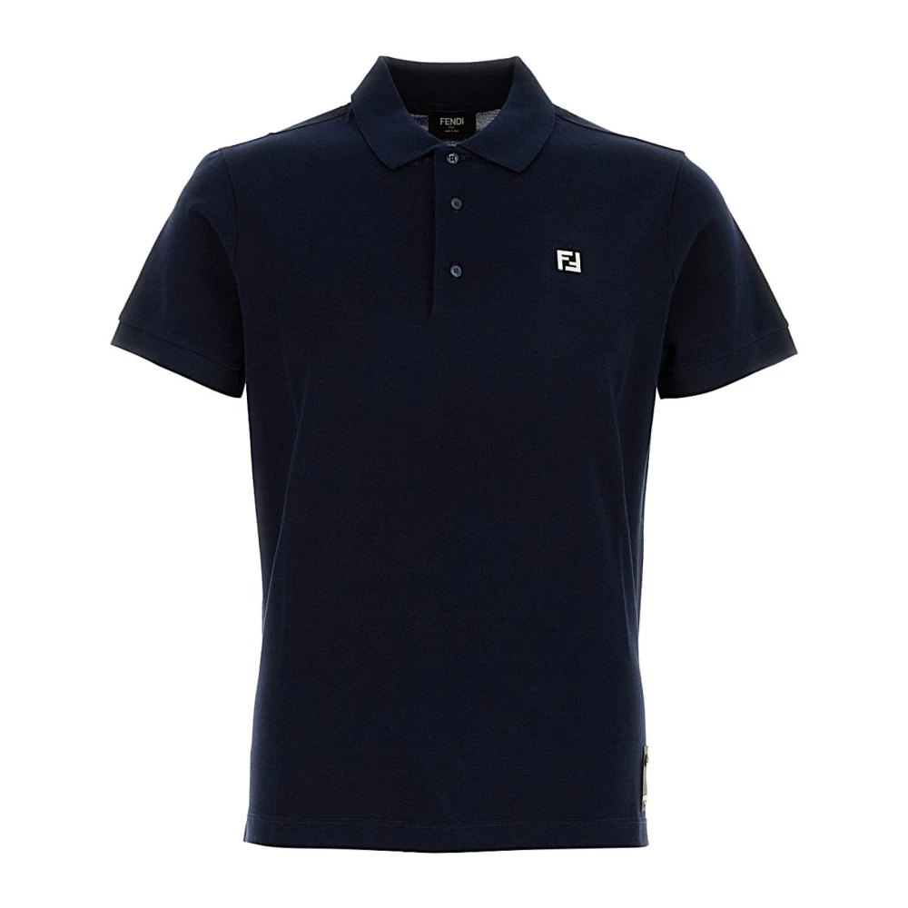 Fendi Mannelijk Blauw Tops Heren, S, Katoen, Polo Shirt