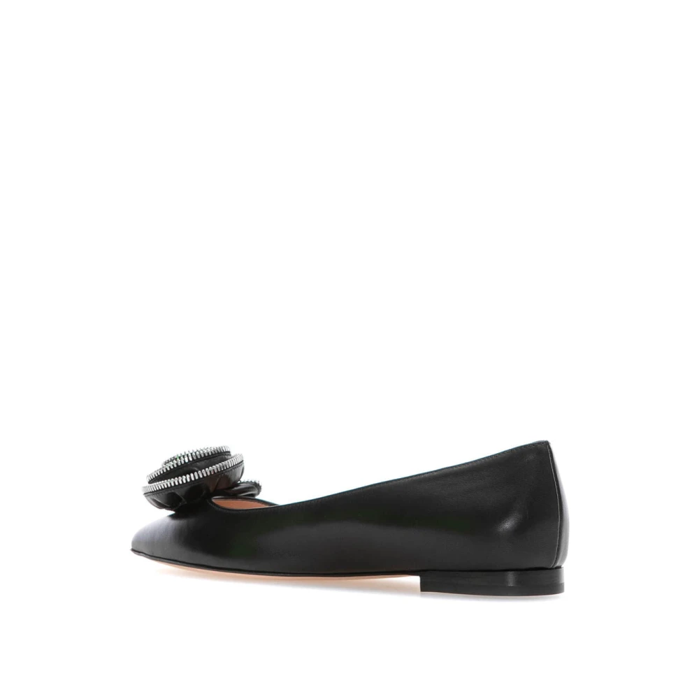 Gianvito Rossi Zwarte Leren Ballerina