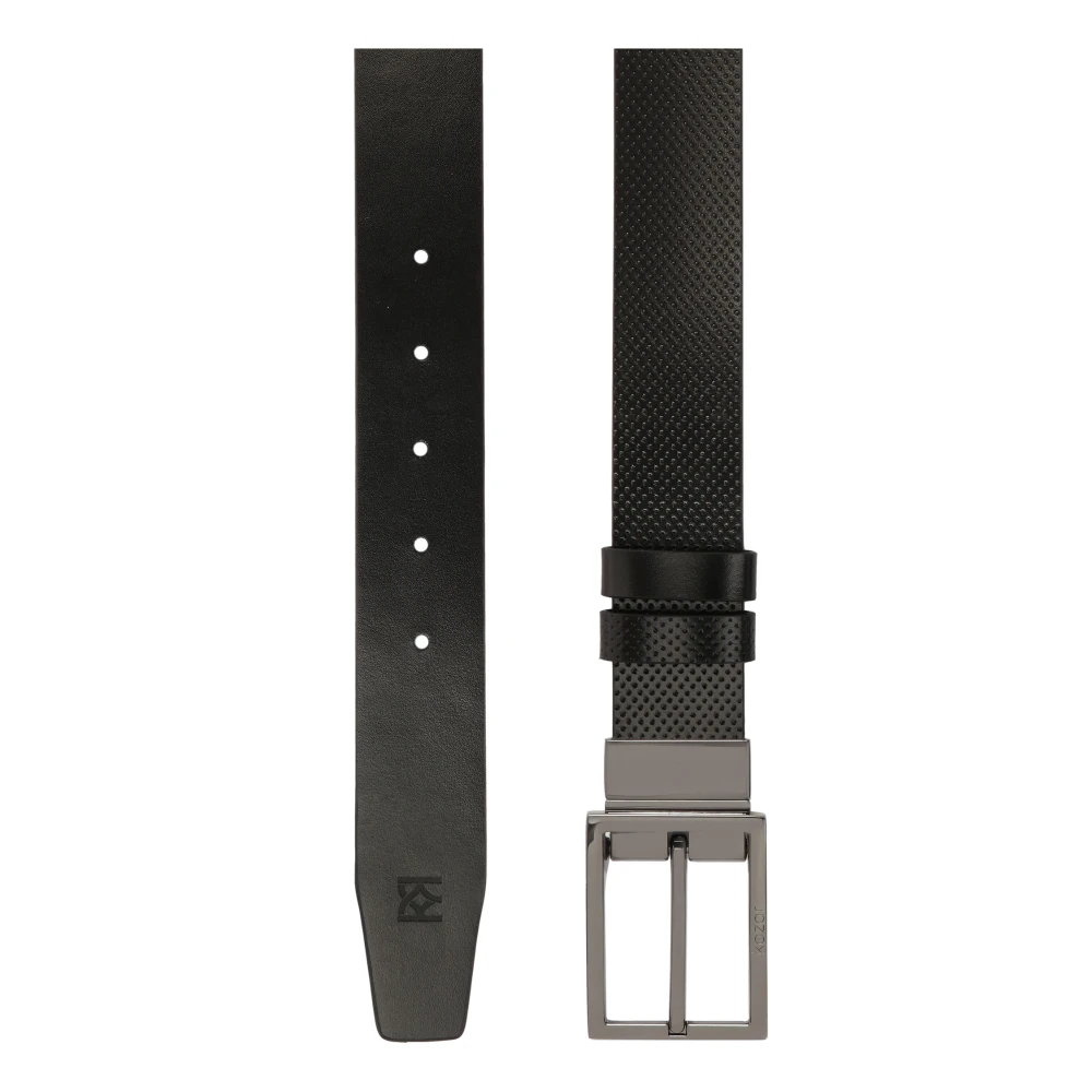 Kazar Dubbelzijdige leren band met perforaties Black Dames