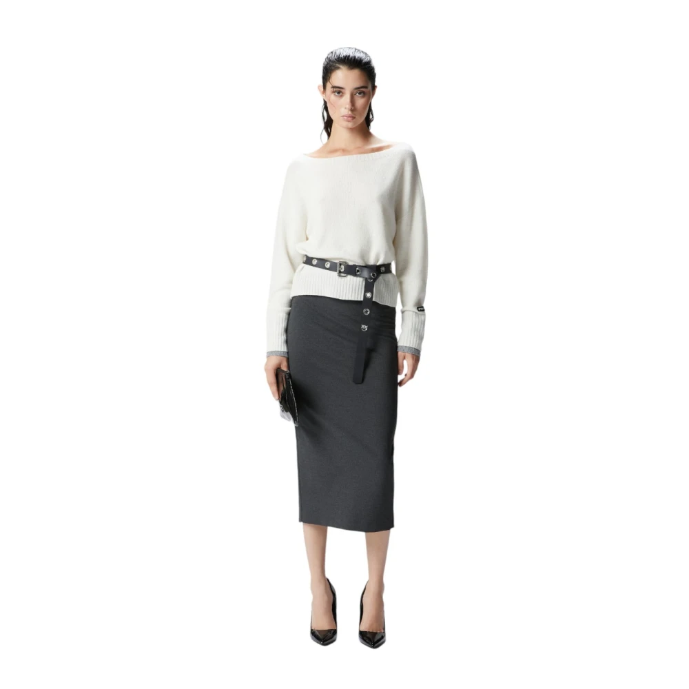pinko Stijlvolle Gebreide Top White Dames