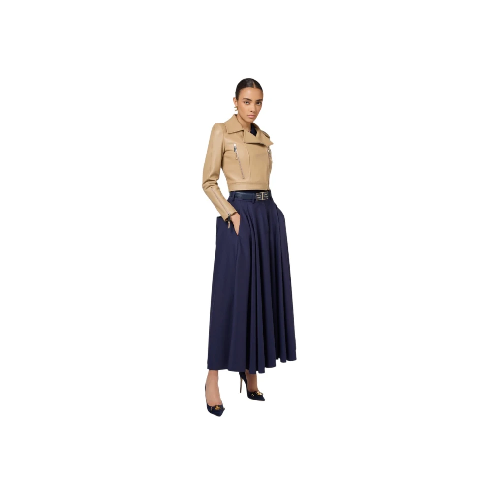 Elisabetta Franchi Leren jas Brown Dames