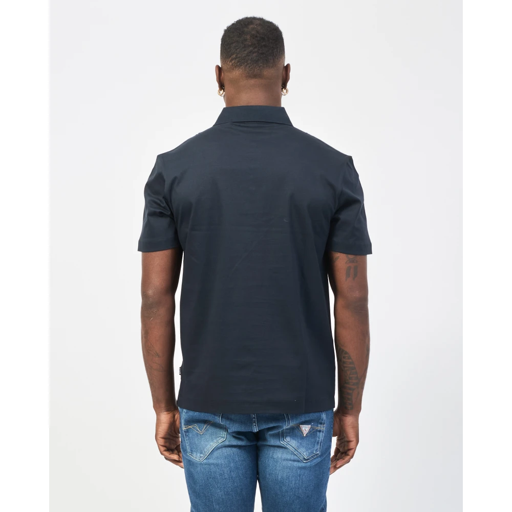 Hugo Boss Blauw Poloshirt met Monogram Patch Blue Heren