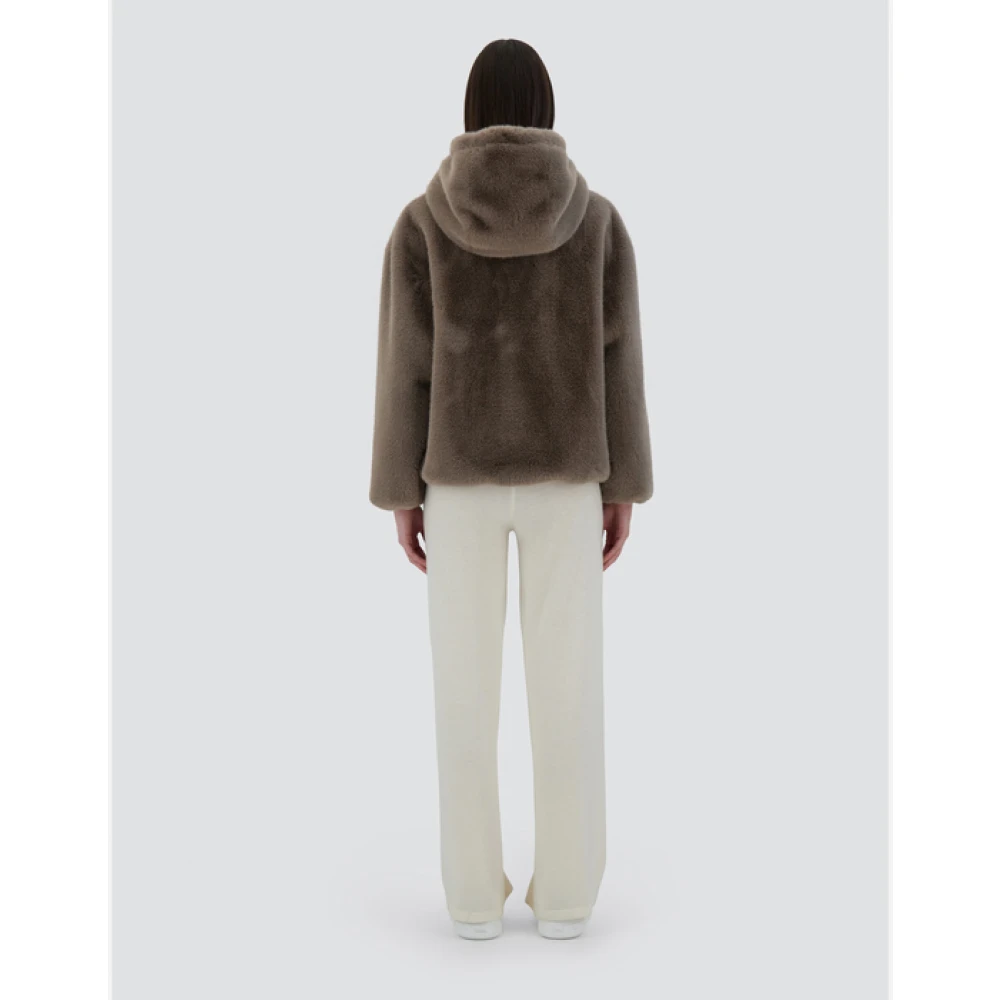 Herno Bontjas met capuchon en rits Beige Dames