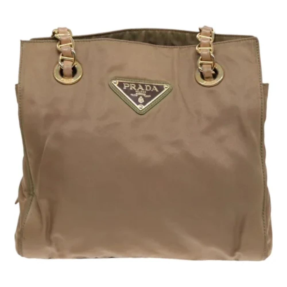 Prada Vintage Pre-owned Fabric prada-bags Beige Dames